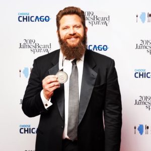 Chef Michael Cimarusti with his James Beard Award
